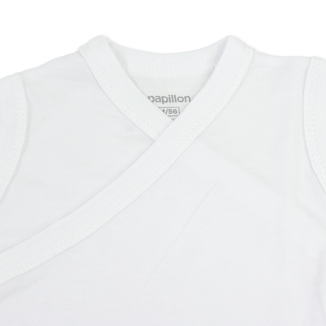 Unisex Cotton Wrap Over Bodysuit – White