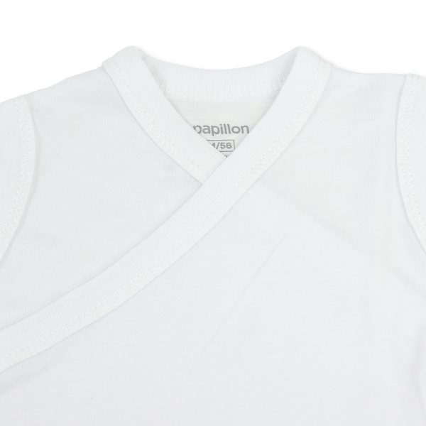 Unisex Cotton Wrap Over Bodysuit – White