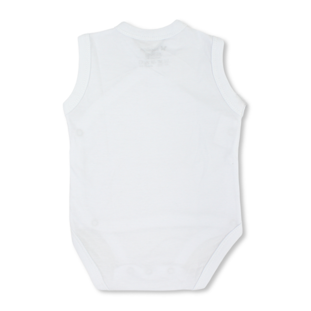 Unisex Cotton Wrap Over Bodysuit – White