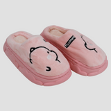 Pink Bear Face Soft Slippers