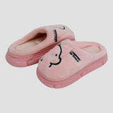 Pink Bear Face Soft Slippers