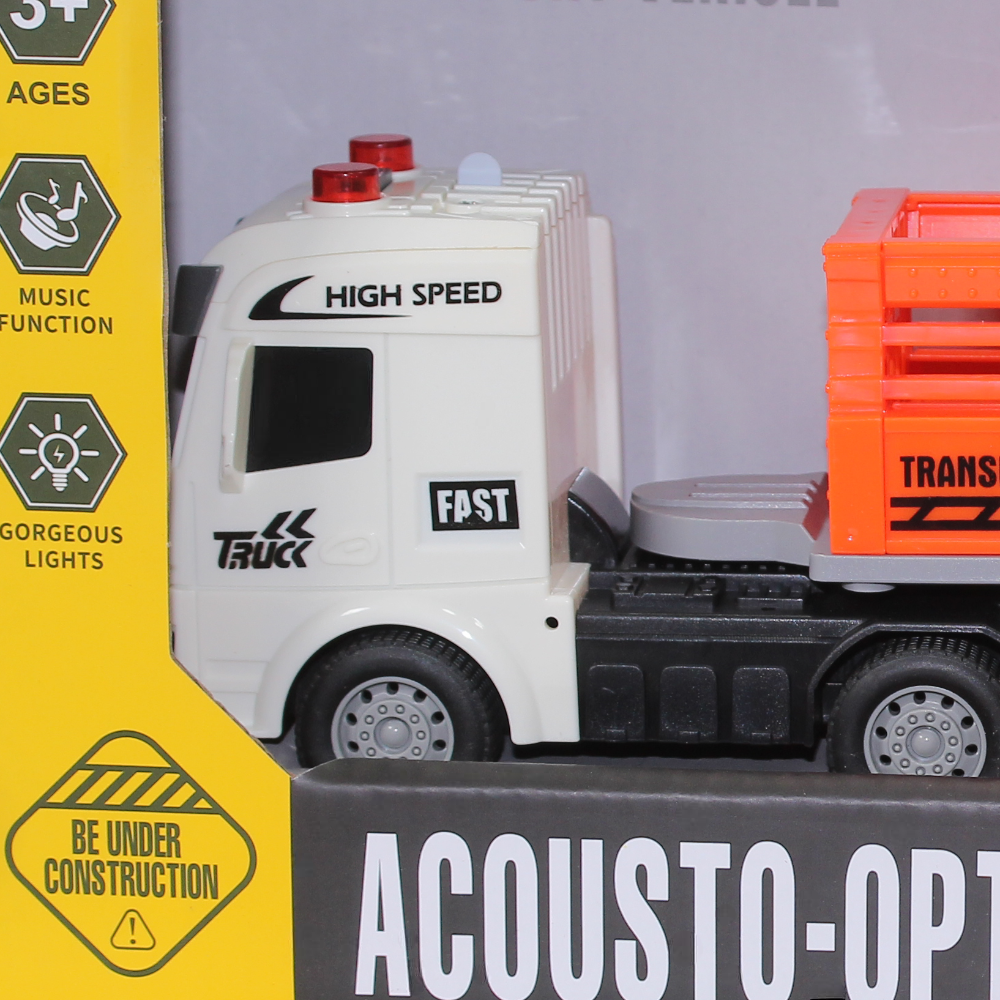 Acousto-Optic Transport Truck Simulation Model with Lights & Sound – Orange