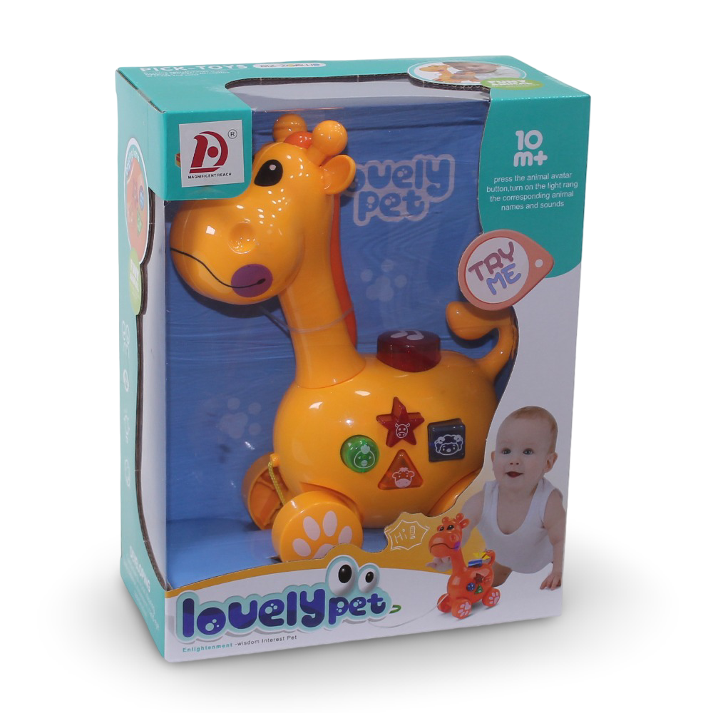 Lovely Pet Musical Giraffe Toy (Light & Music) - Yellow - Toys - OKO