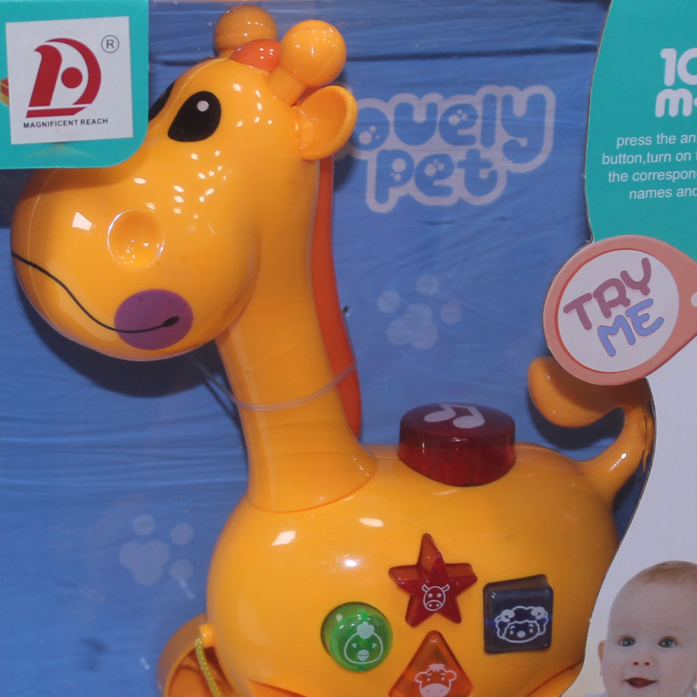 Lovely Pet Musical Giraffe Toy (Light & Music) - Yellow