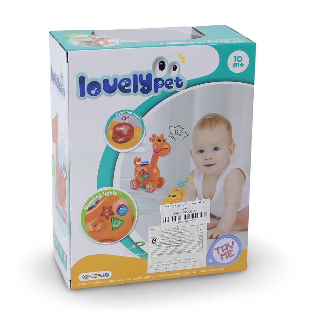 Lovely Pet Musical Giraffe Toy (Light & Music) - Orange