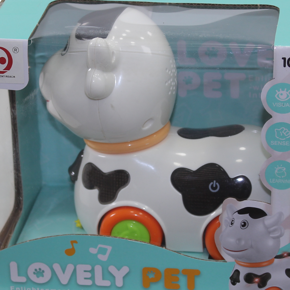 Lovely Pet Musical Cow Toy (Light & Music) - White