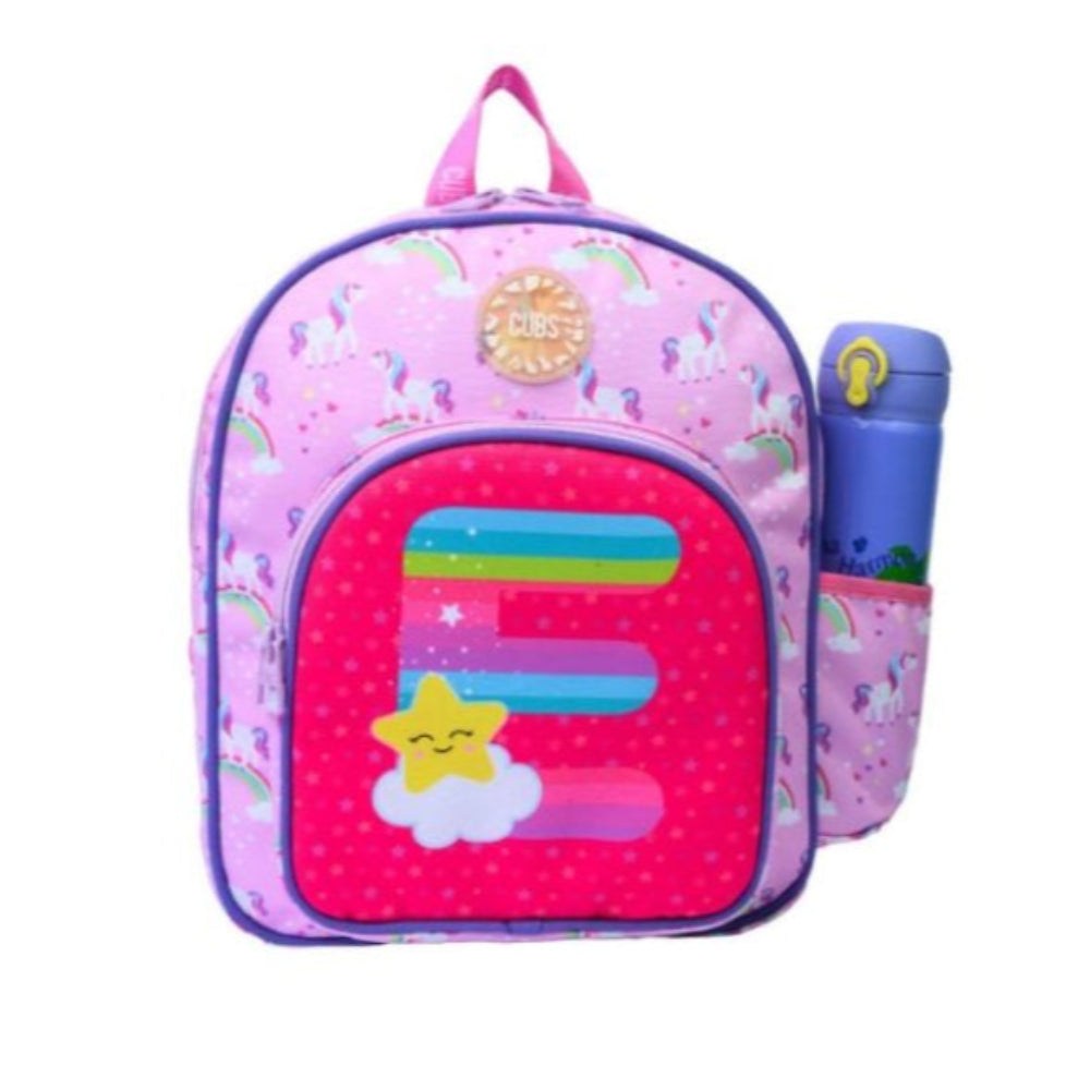 Cubs Pink Unicorn Letter E Nursery Backpack
