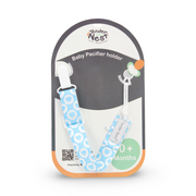 Tender Nest Baby Pacifier Holder – Blue Heart Print