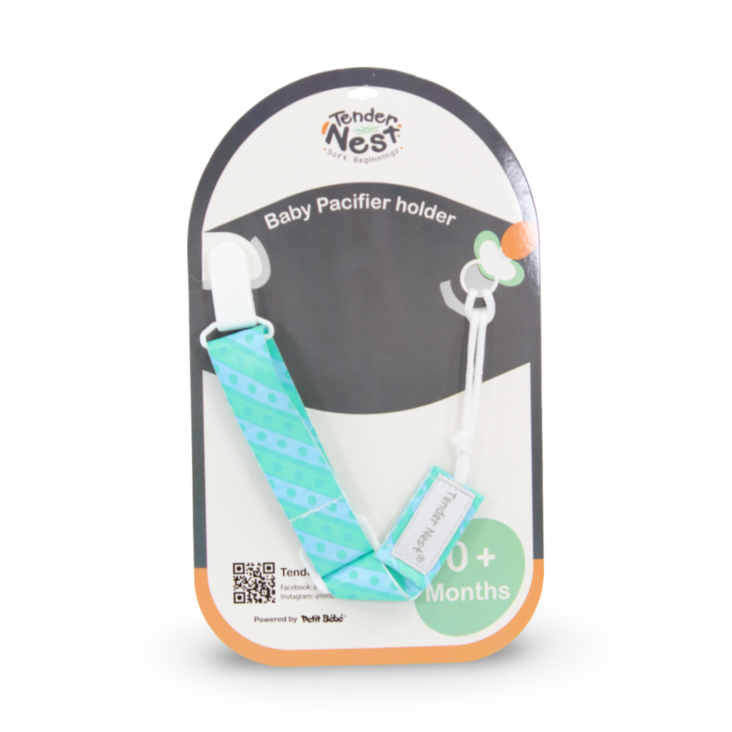 Tender Nest Baby Pacifier Holder – Mint Dotted