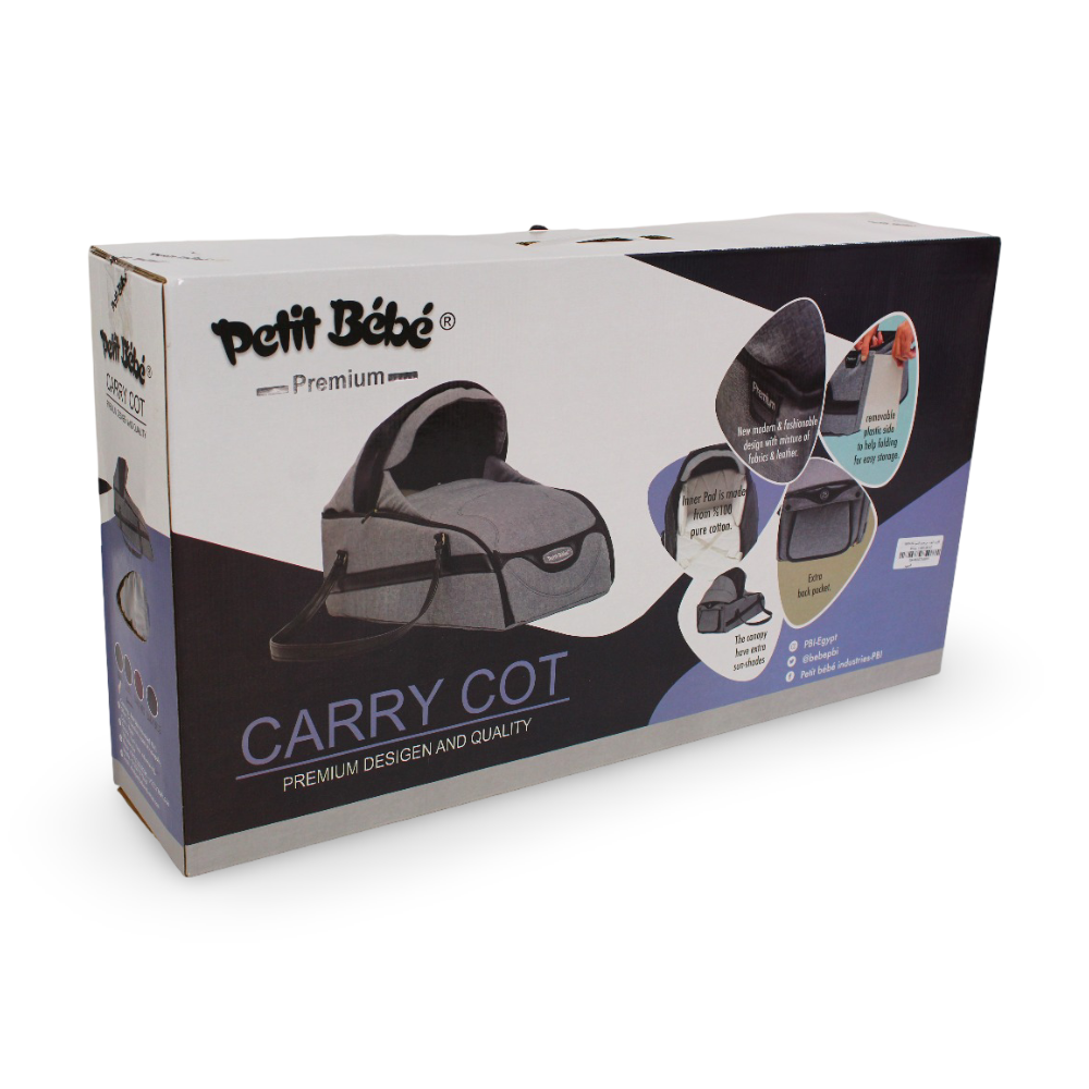 Petit Bebe Premium Carrycot – Foldable Linen Design