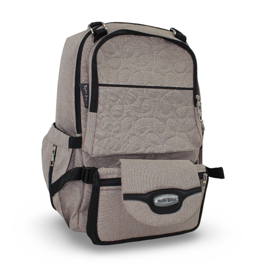 Petit Bebe Premium Go Diaper Backpack – Beige - Baby Essentials