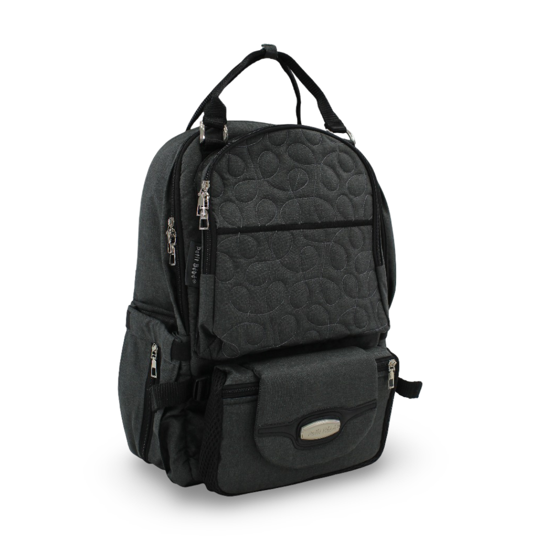 Petit Bebe Premium Go Diaper Backpack – Black - Baby Essentials