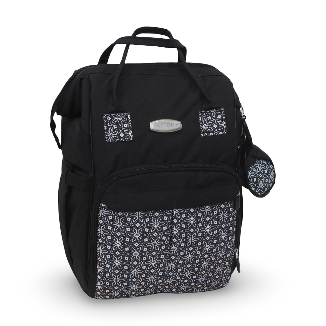 Petit Bebe Vea Baby Diaper Bag – Black & White