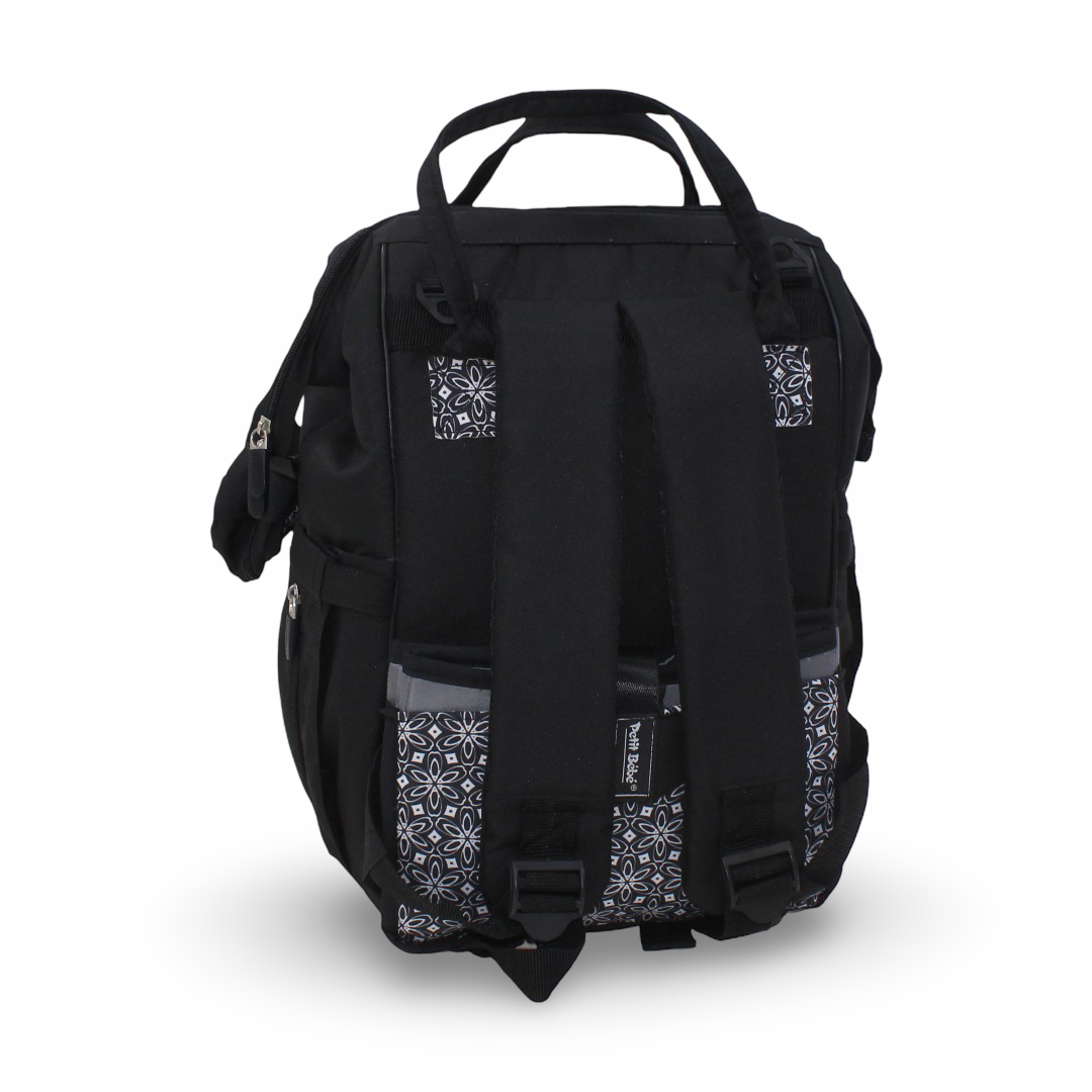 Petit Bebe Vea Baby Diaper Bag – Black & White