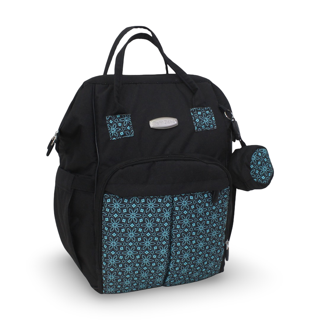Petit Bebe Vea Baby Diaper Bag – Black & Blue