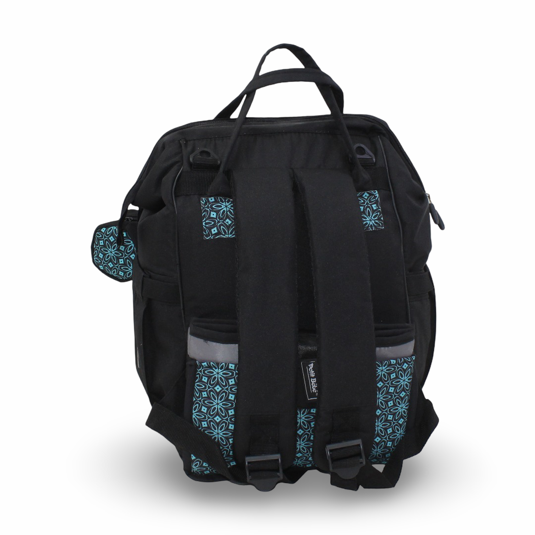 Petit Bebe Vea Baby Diaper Bag – Black & Blue