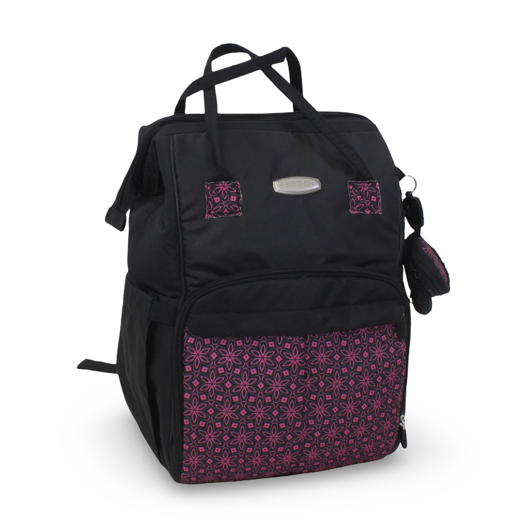 Petit Bebe Vea Baby Diaper Bag – Black & Fuchsia