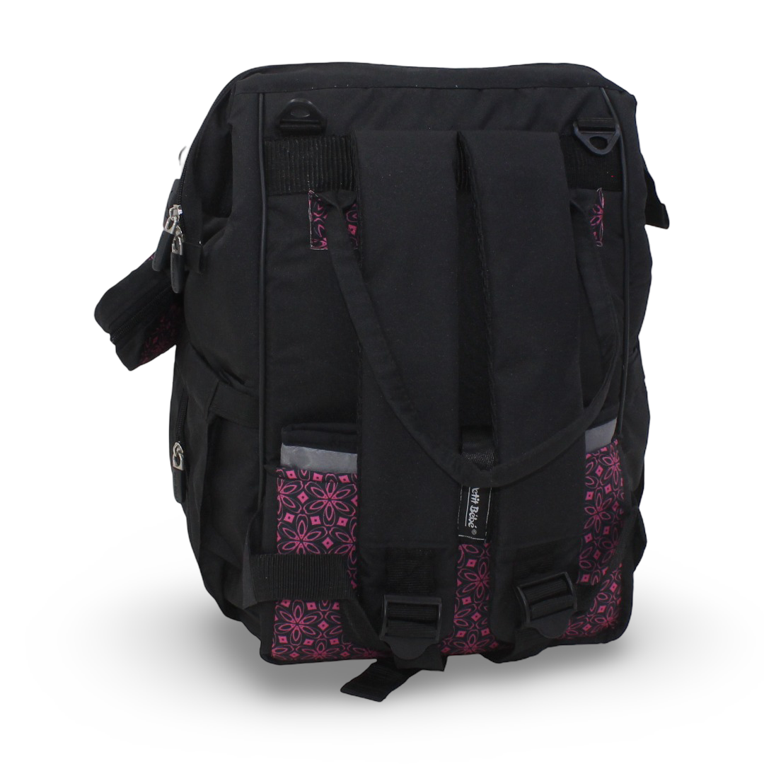 Petit Bebe Vea Baby Diaper Bag – Black & Fuchsia