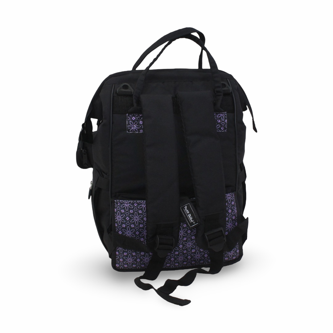Petit Bebe Vea Baby Diaper Bag – Black & Purple