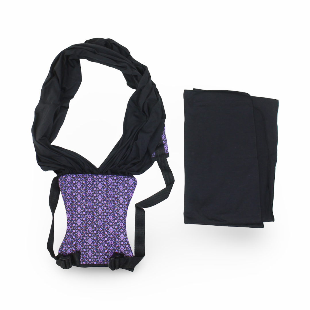 Petit Bebe Via Baby Wrap Baby Carrier – Black & Purple
