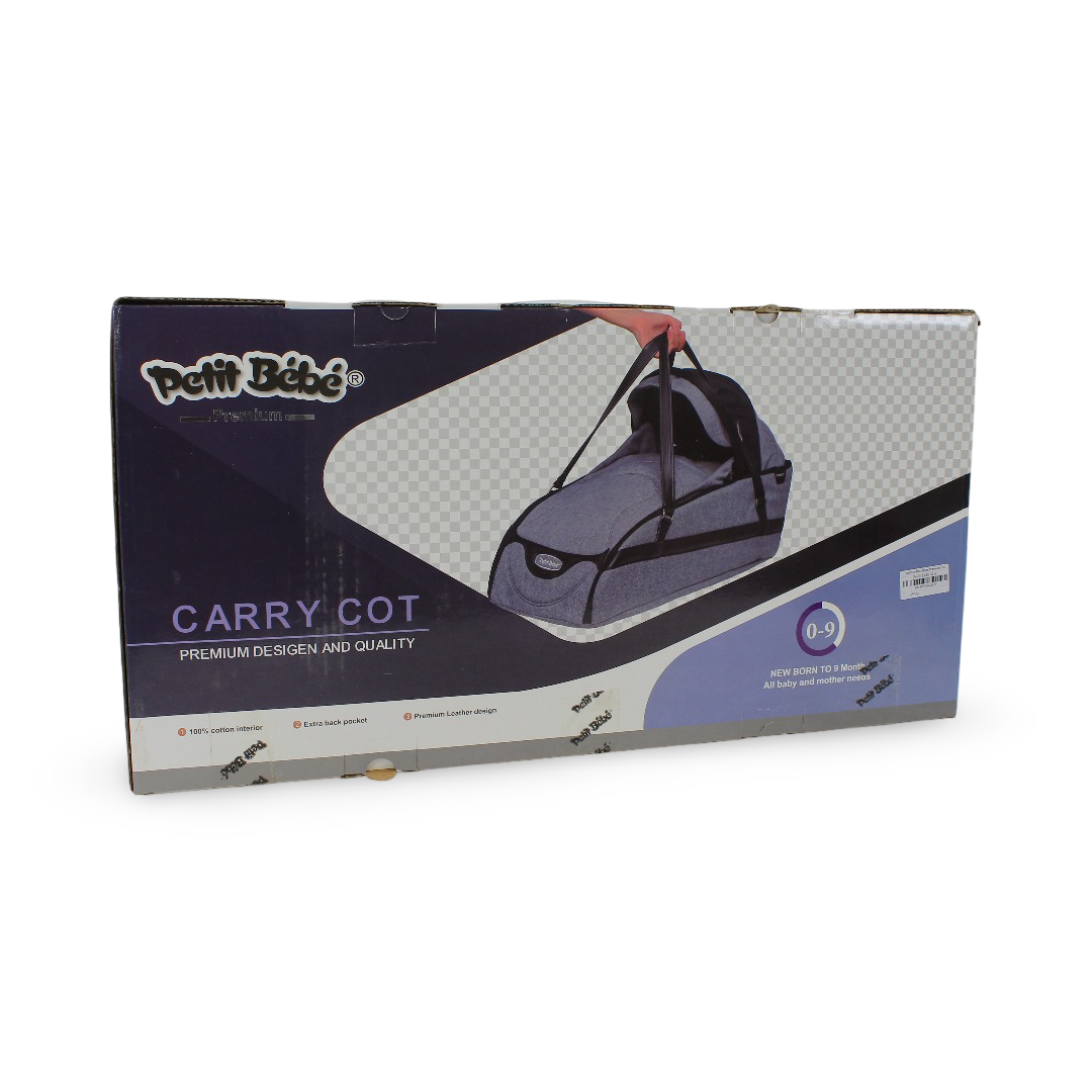Petit Bebe Premium Carry Cot - Grey/Black