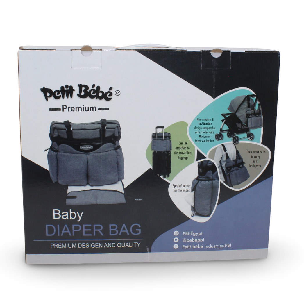 Petit Bebe Baby Diaper Bag Premium – Black
