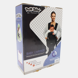 Petit Bebe Smart Gear Baby Carrier – Navy Blue Linen Fabric with Havana Leather