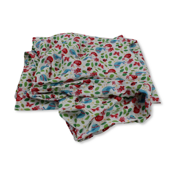Cotton Bed Sheet  – Bird Print (120×60×8 cm)