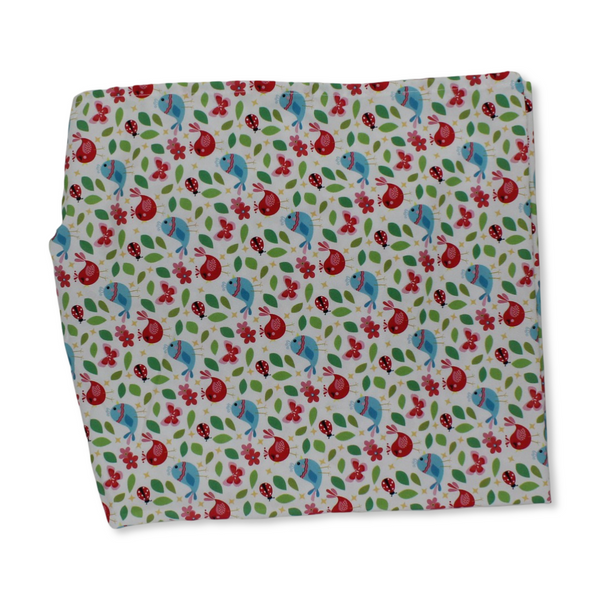 Cotton Bed Sheet  – Bird Print (120×60×8 cm)