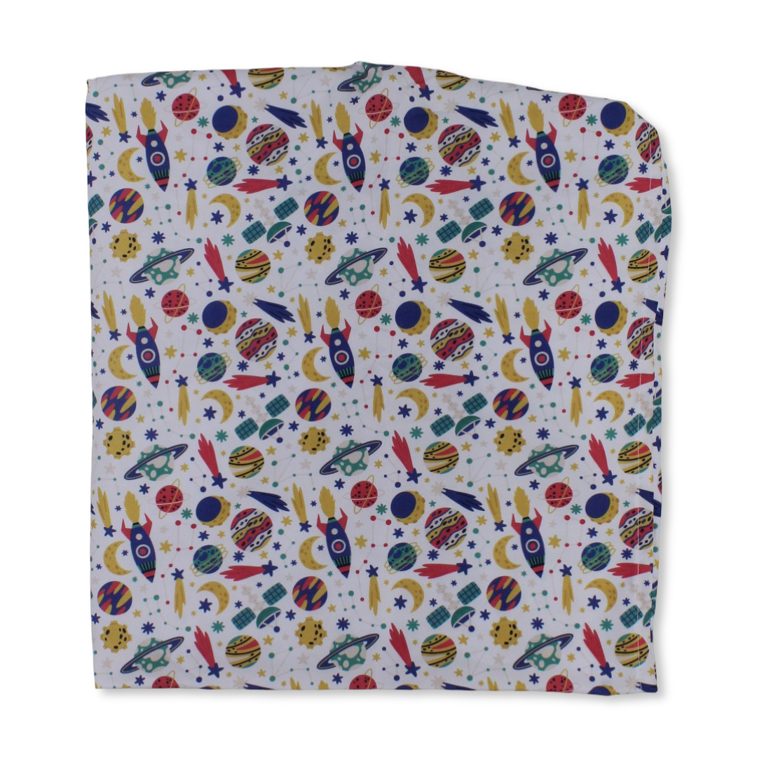 Cotton Baby Bed Sheet – Rocket Print (120×60×8 cm)