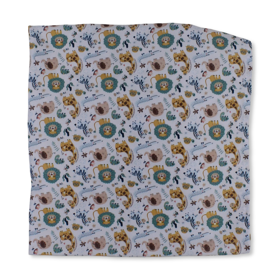 Cotton Baby Bed Sheet – Jungle Print (120×60×8 cm)