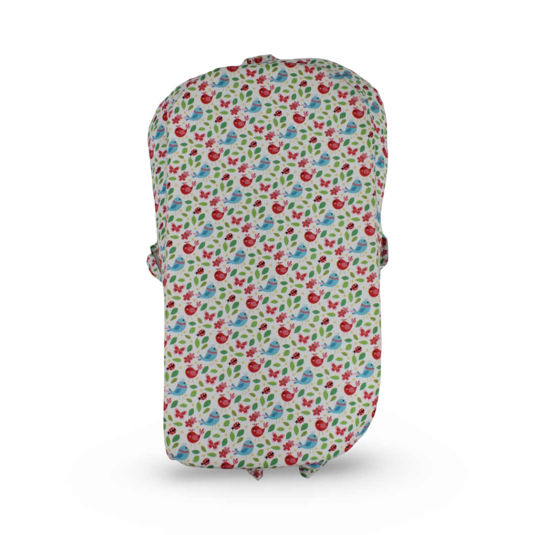 Cotton Baby Nest – Bird Print (70×40×18 cm)