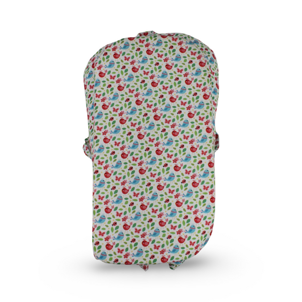 Cotton Baby Nest – Bird Print (70×40×18 cm)
