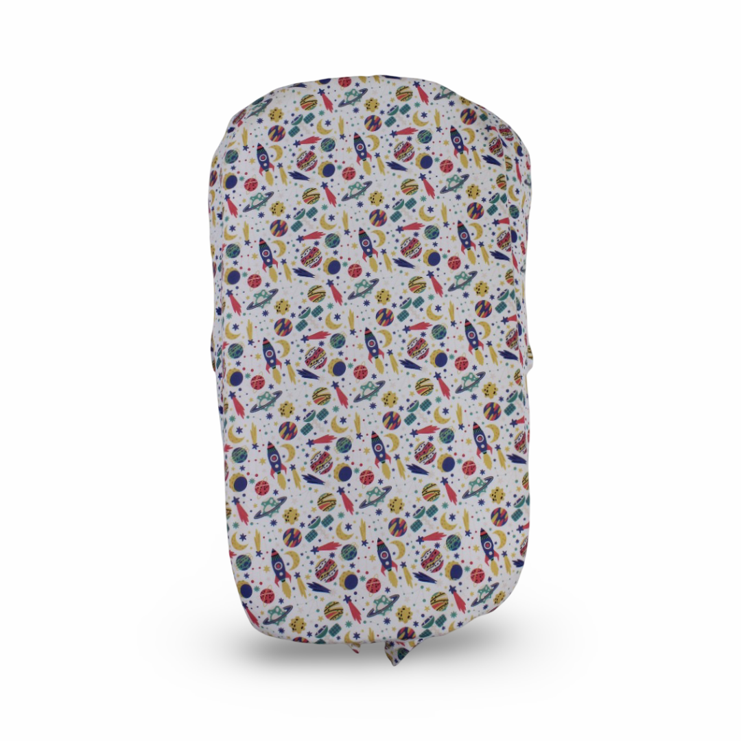 Cotton Baby Nest – Rocket Print (70×40×18 cm)