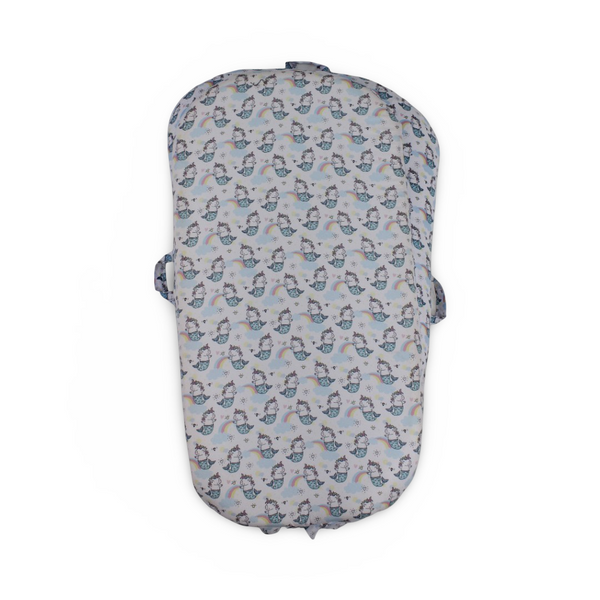 Cotton Baby Nest – Unicorn Print (70×40×18 cm)