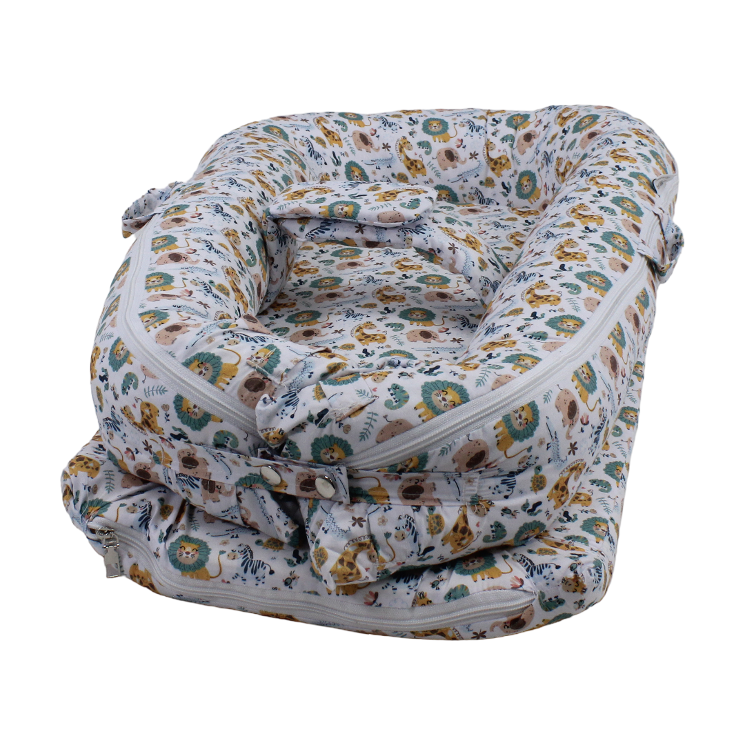 Cotton Baby Nest – Jungle Print (70×40×18 cm)