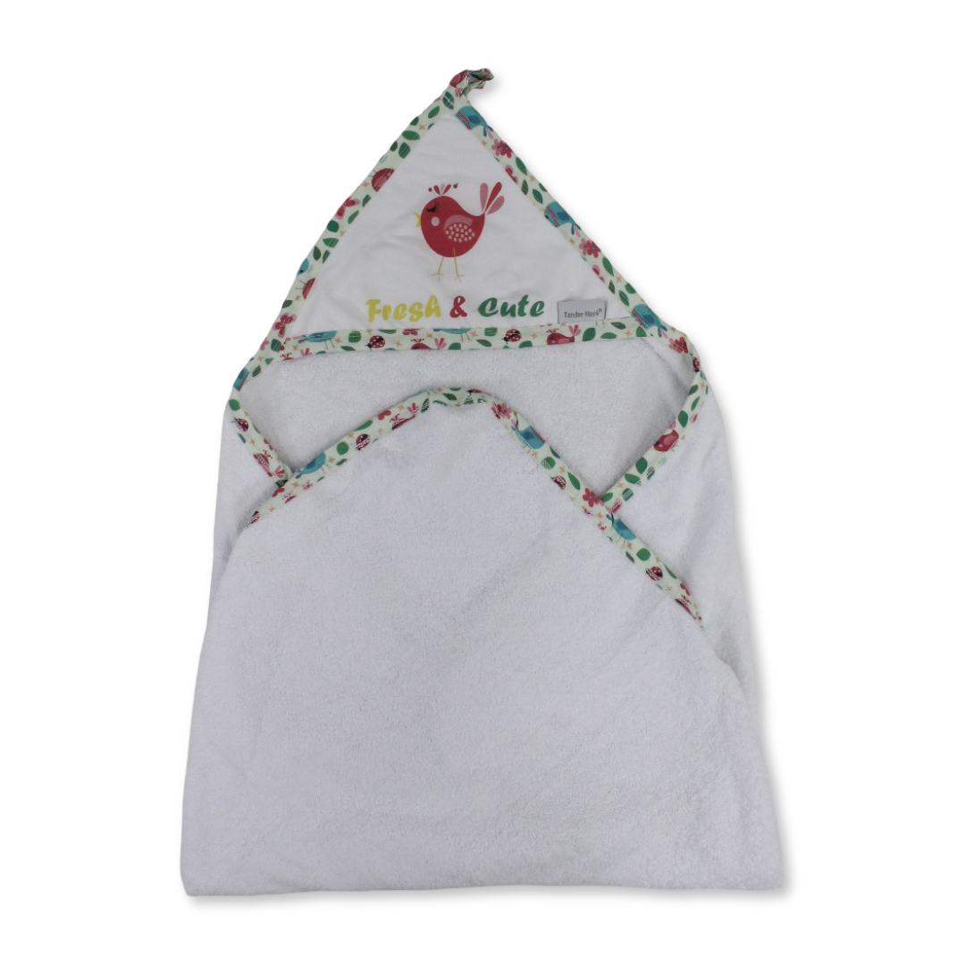 Cotton Baby Towel Set (5 Pieces) – Bird Design - Baby Essentials - Petit Bebe