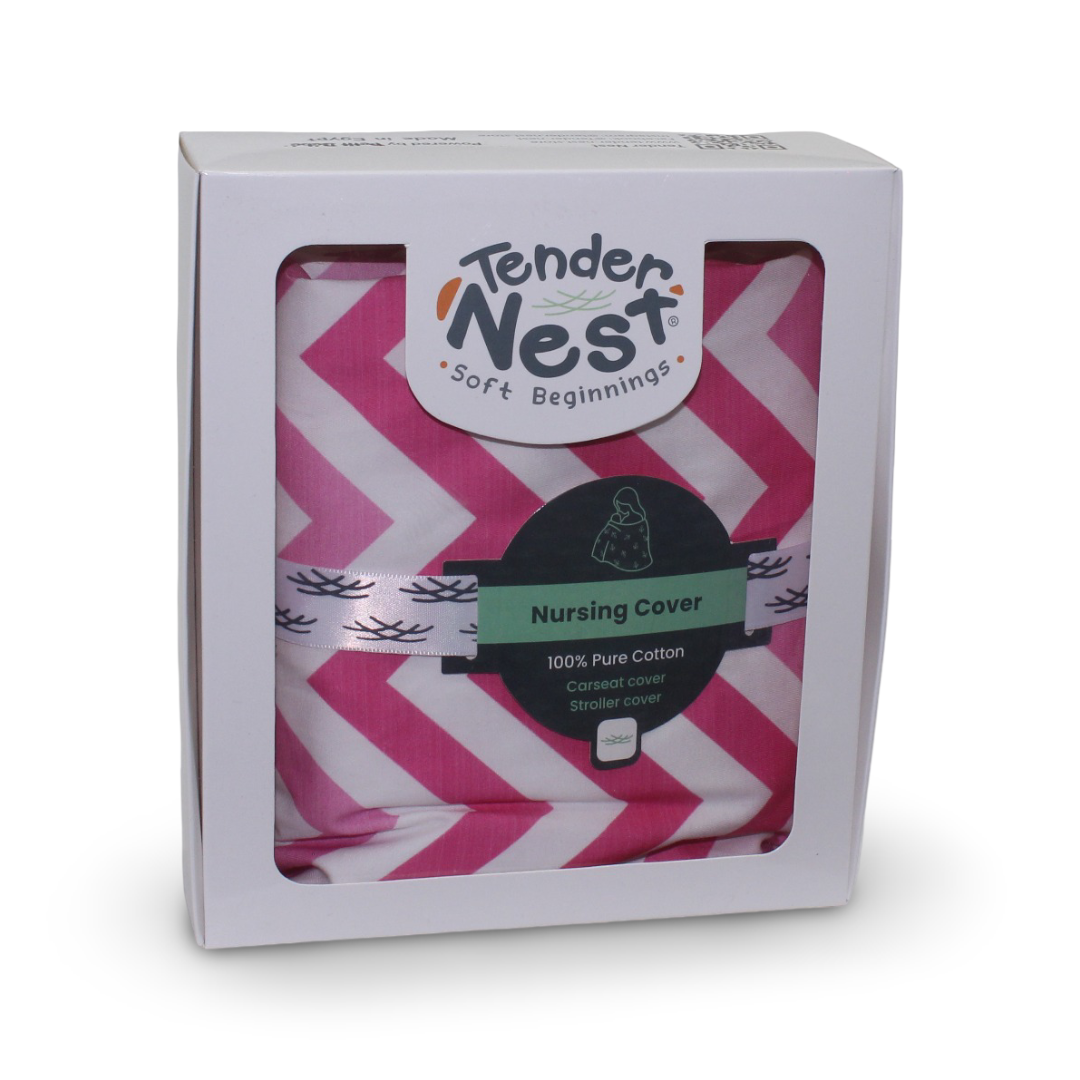 Cotton Nursing Cover – Zigzag Design