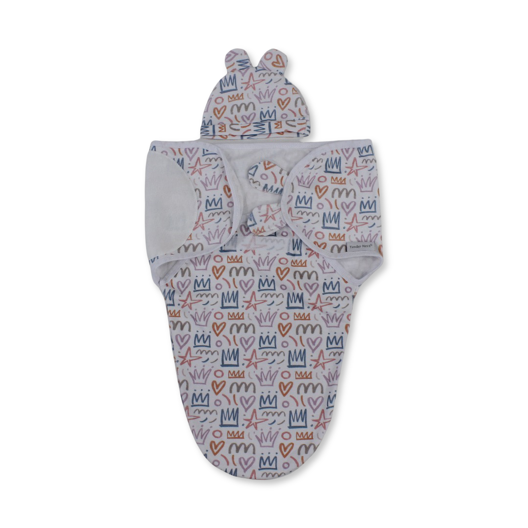 Cotton Baby Swaddle – Royalty Print - Baby Essentials - Petit Bebe