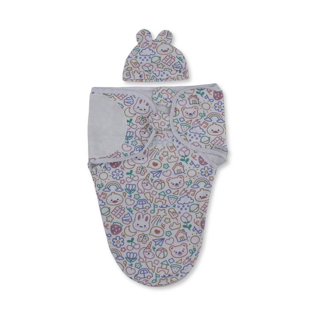 Cotton Baby Swaddle – Toys Print - Baby Essentials - Petit Bebe