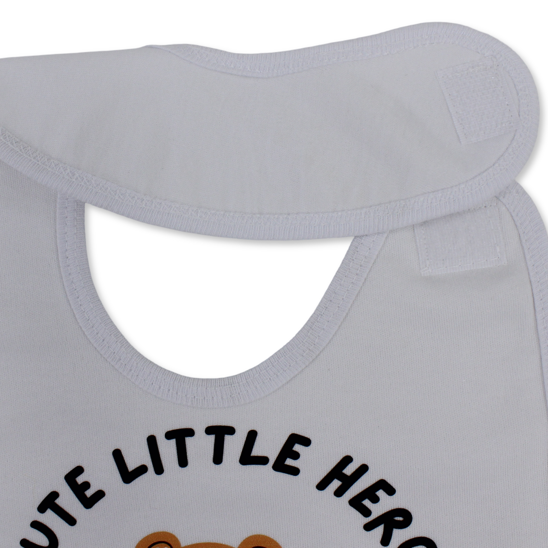 Cotton Baby Bib – Little Hero Bear Design