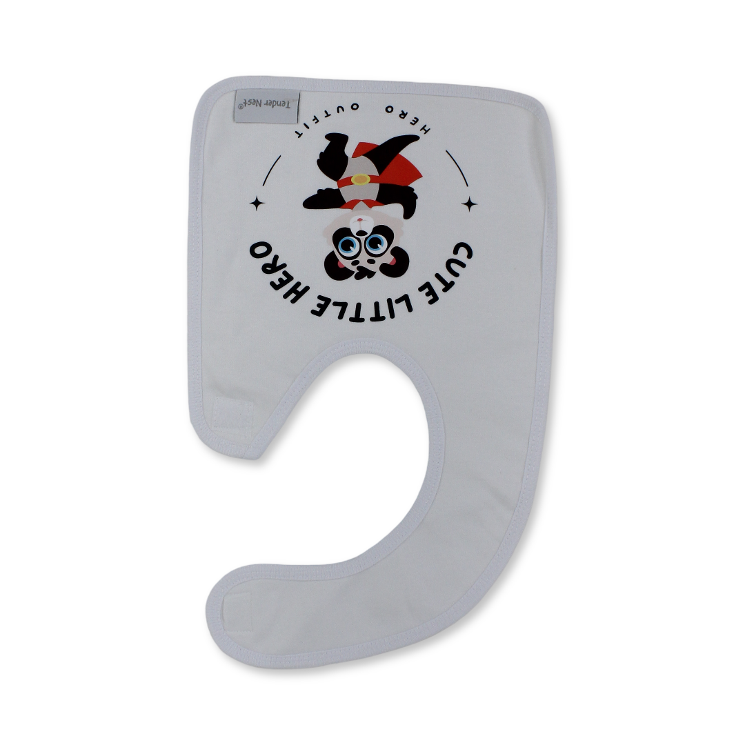 Cotton Baby Bib – Little Hero Panda Design