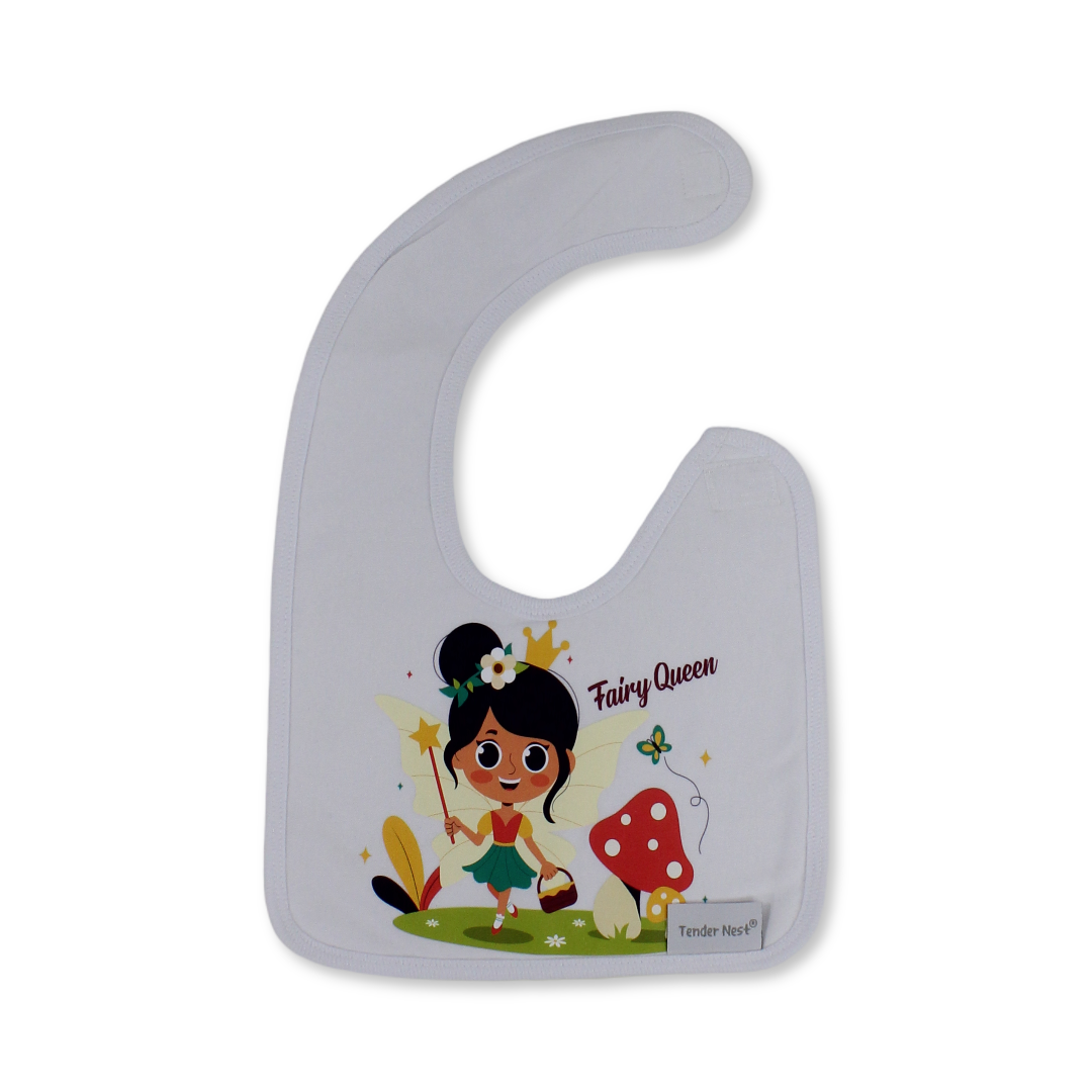 Cotton Baby Bib – Queen Fairy Design - Baby Essentials - Petit Bebe