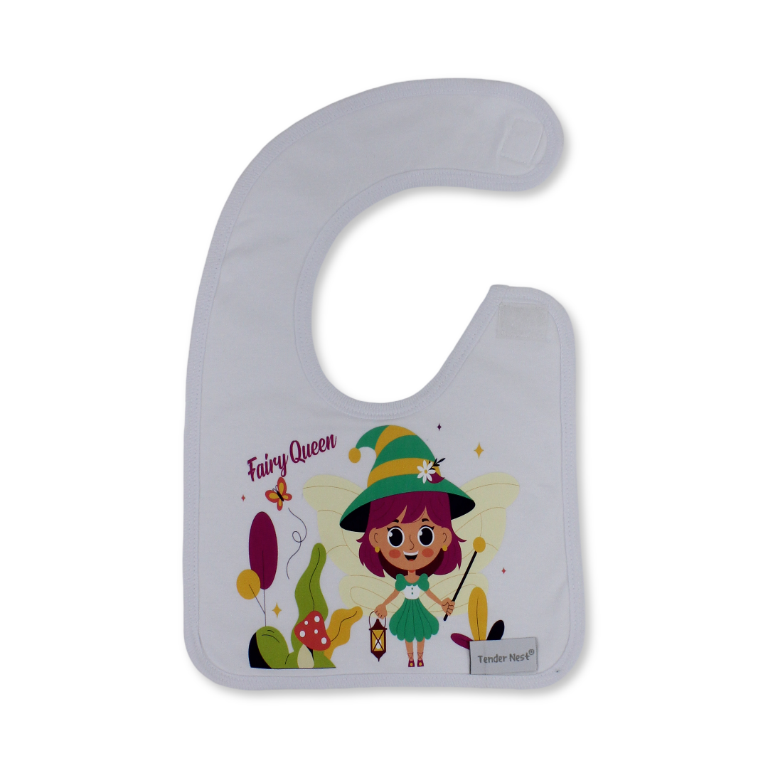 Cotton Baby Bib – Queen Fairy Hat Design - Baby Essentials - Petit Bebe