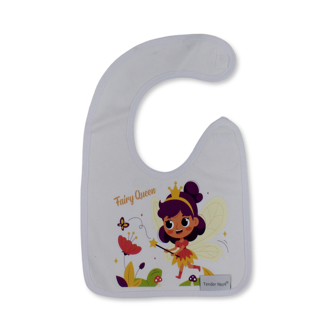 Cotton Baby Bib – Queen Fairy Design - Baby Essentials - Petit Bebe