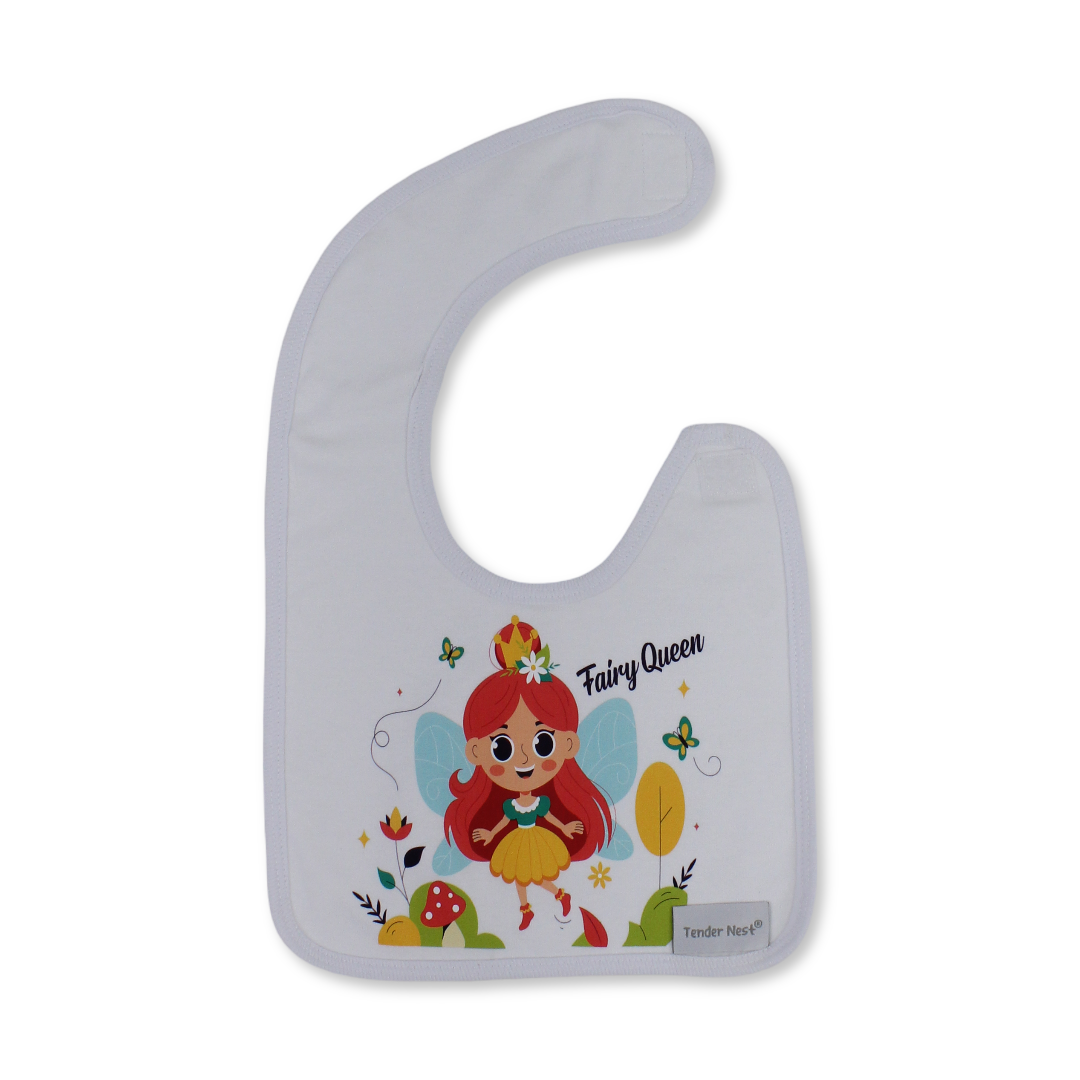 Cotton Baby Bib – Queen Fairy Design - Baby Essentials - Petit Bebe