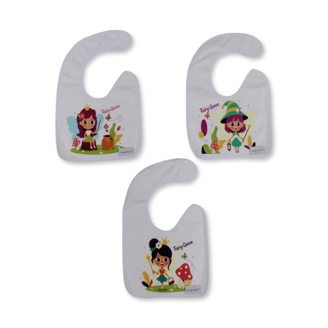 Cotton Baby Bib Set (3 Pieces) – Queen Fairy Designs - Baby Essentials - Petit Bebe