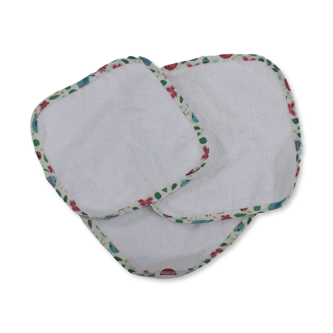 Cotton Baby Hand Towels Set (3 Pieces) – Bird Design
