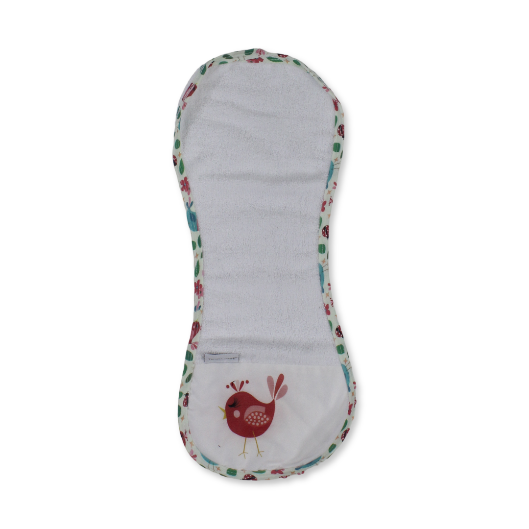 Cotton Baby Burp Cloth – Pink with Bird Design