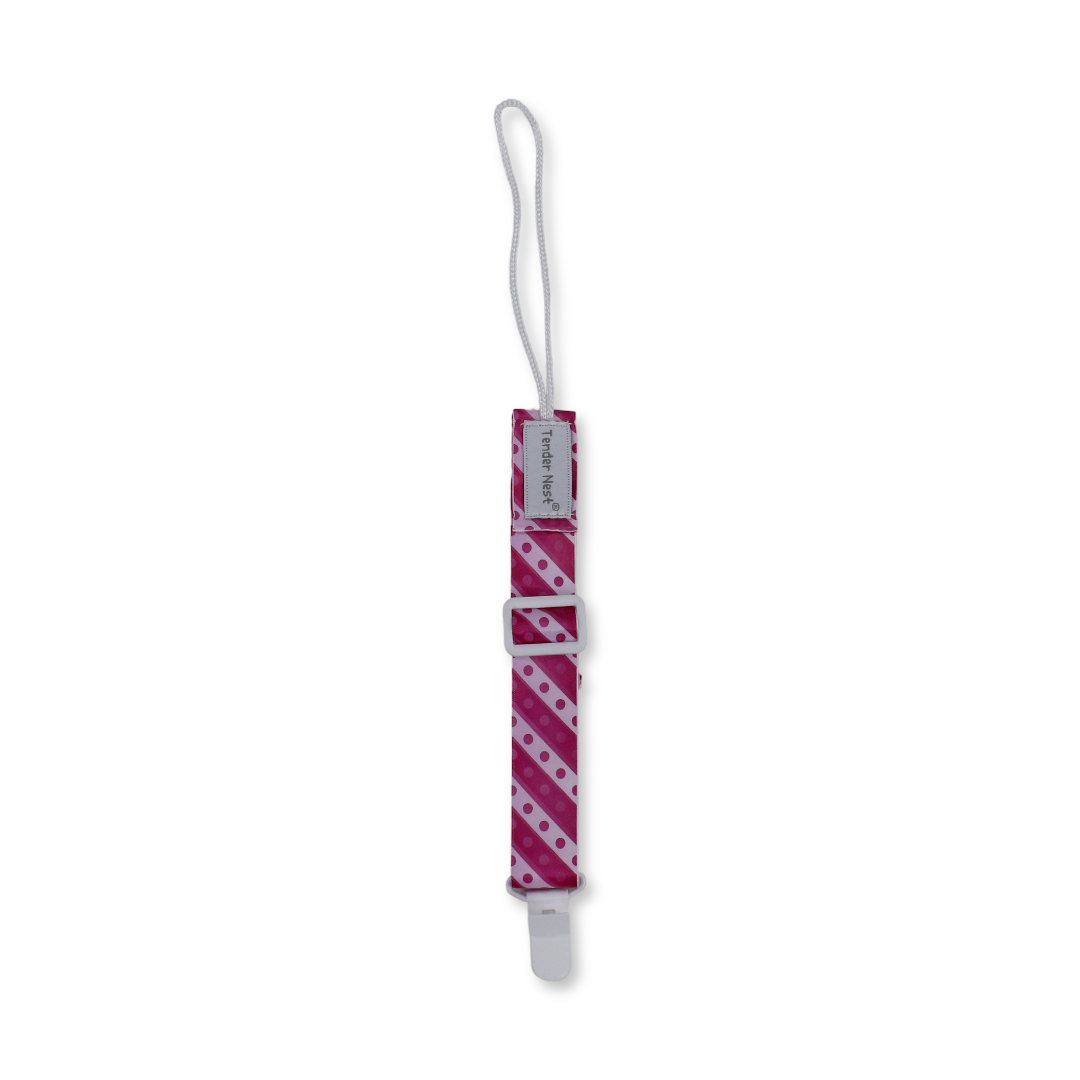Cotton Soother Clip – Polka Dot Design - Baby Essentials - Petit Bebe